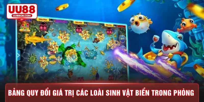 Bảng quy đổi giá trị các loài sinh vật biển trong phòng